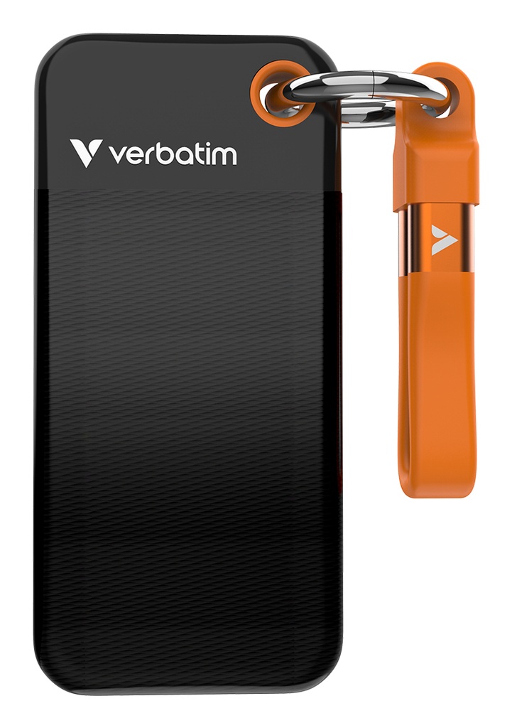 [215076440101] Verbatim Pocket SSD 1 TB USB Type-C 3.2 Gen 2 (3.1 Gen 2) Zwart, Oranje