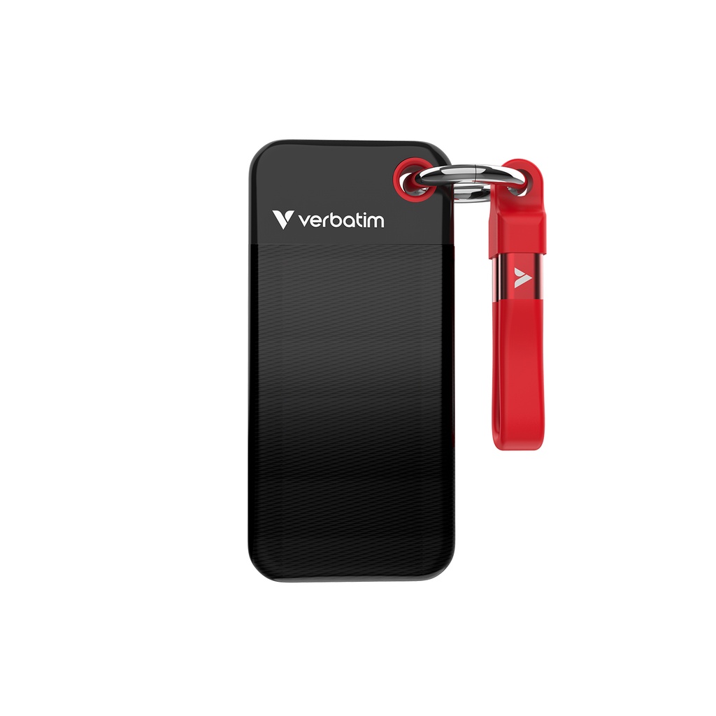 [215076440104] Verbatim Pocket SSD 2 TB USB Type-C 3.2 Gen 2 (3.1 Gen 2) Zwart, Rood