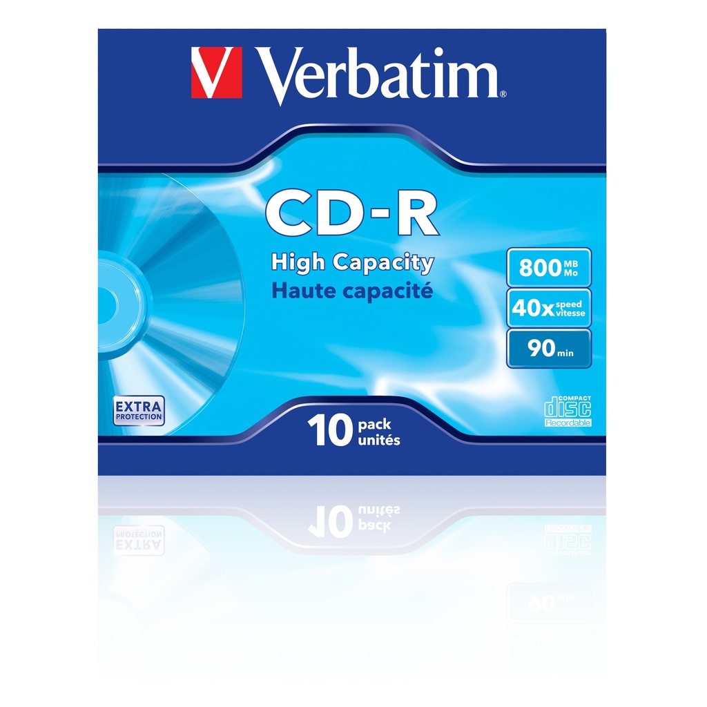 [225076440019] Verbatim CD-R High Capacity 800 MB 40x 10 stuk(s)