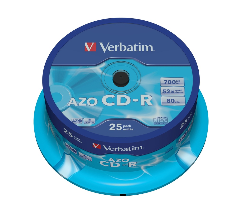 Verbatim CD-R AZO Crystal 700 MB 52x 25 stuk(s)