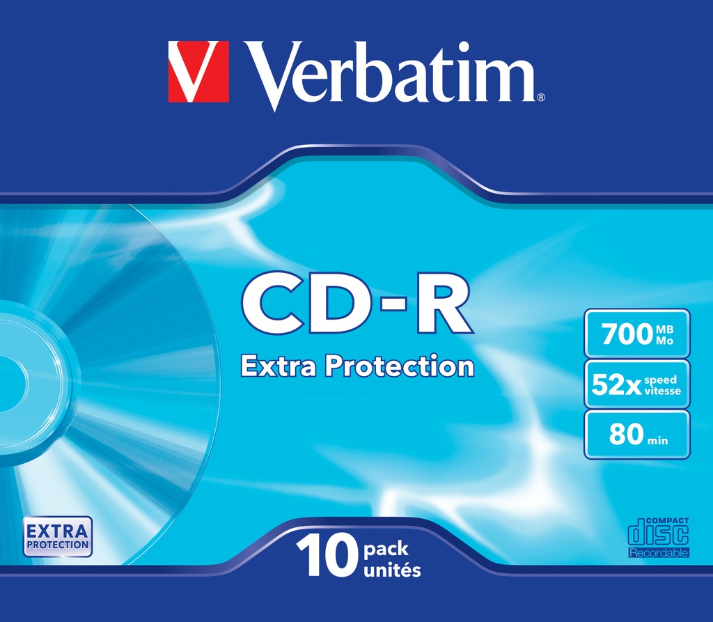 [225076440030] Verbatim CD-R Extra Protection 700 MB 52x 10 stuk(s)