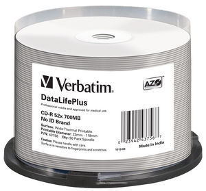 [225076440068] Verbatim CD-R 52x DataLifePlus 700 MB 50 stuk(s)