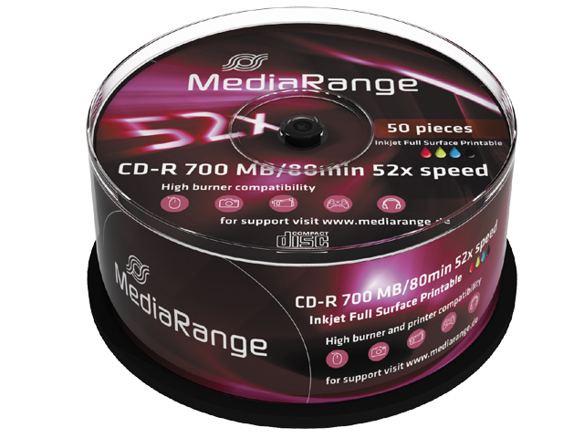 [225604440005] MediaRange MR208 lege cd CD-R 700 MB 52x 50 stuk(s)