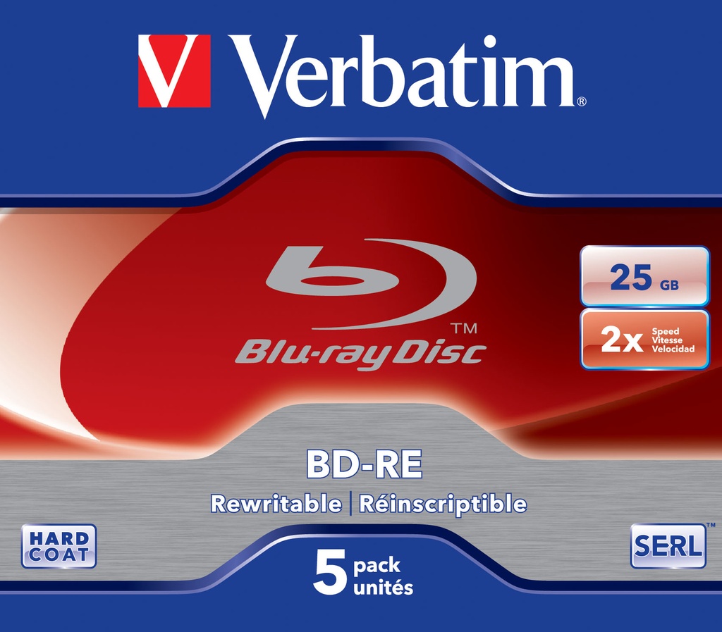 [230076440075] Verbatim 43615 Lees/schrijf blu-ray disc BD-RE 25 GB 5 stuk(s)