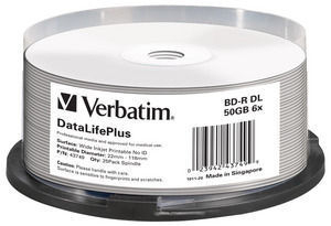 [230076440122] Verbatim DataLifePlus BD-R 50 GB 25 stuk(s)