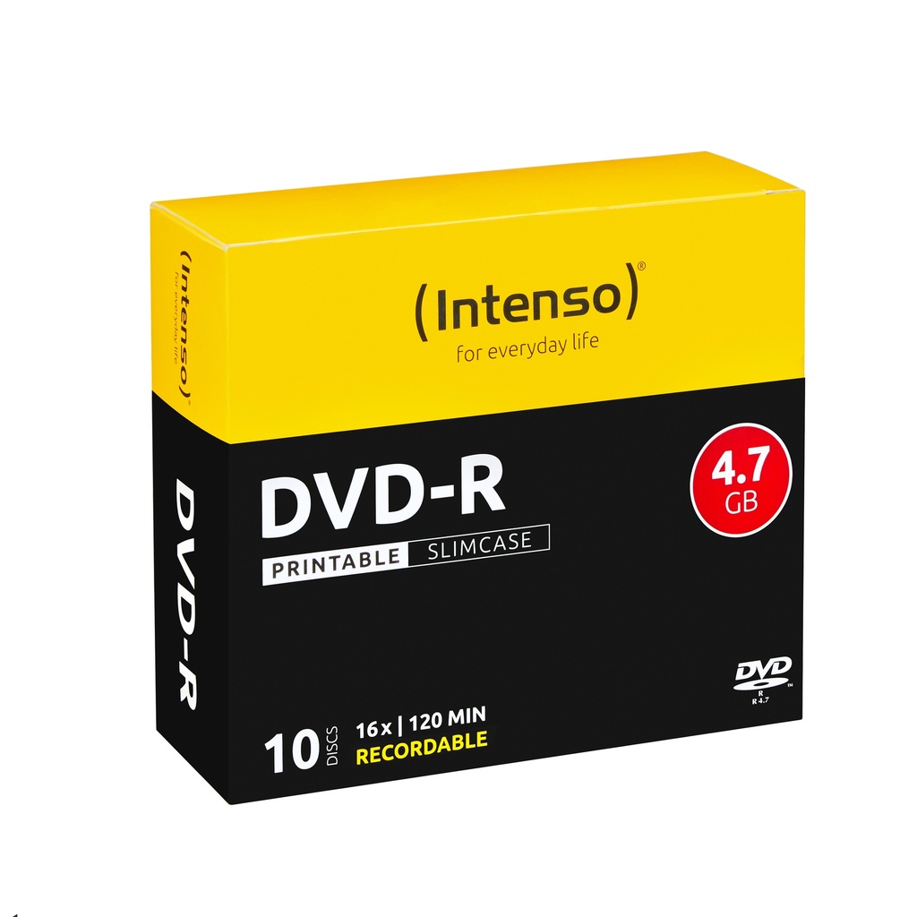[230180440005] Intenso DVD-R 4.7GB, Printable, 16x 4,7 GB 10 stuk(s)