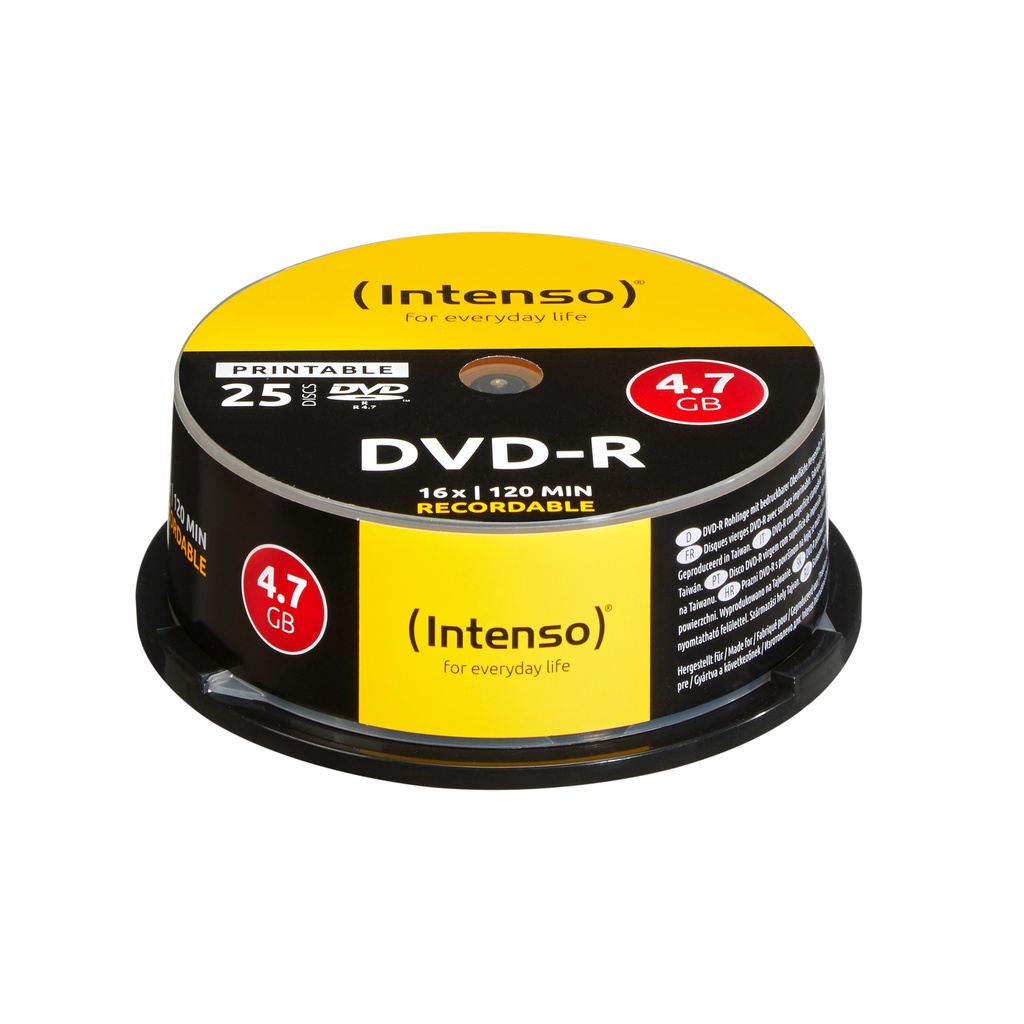[230180440006] Intenso DVD-R 4.7GB, Printable, 16x 4,7 GB 25 stuk(s)