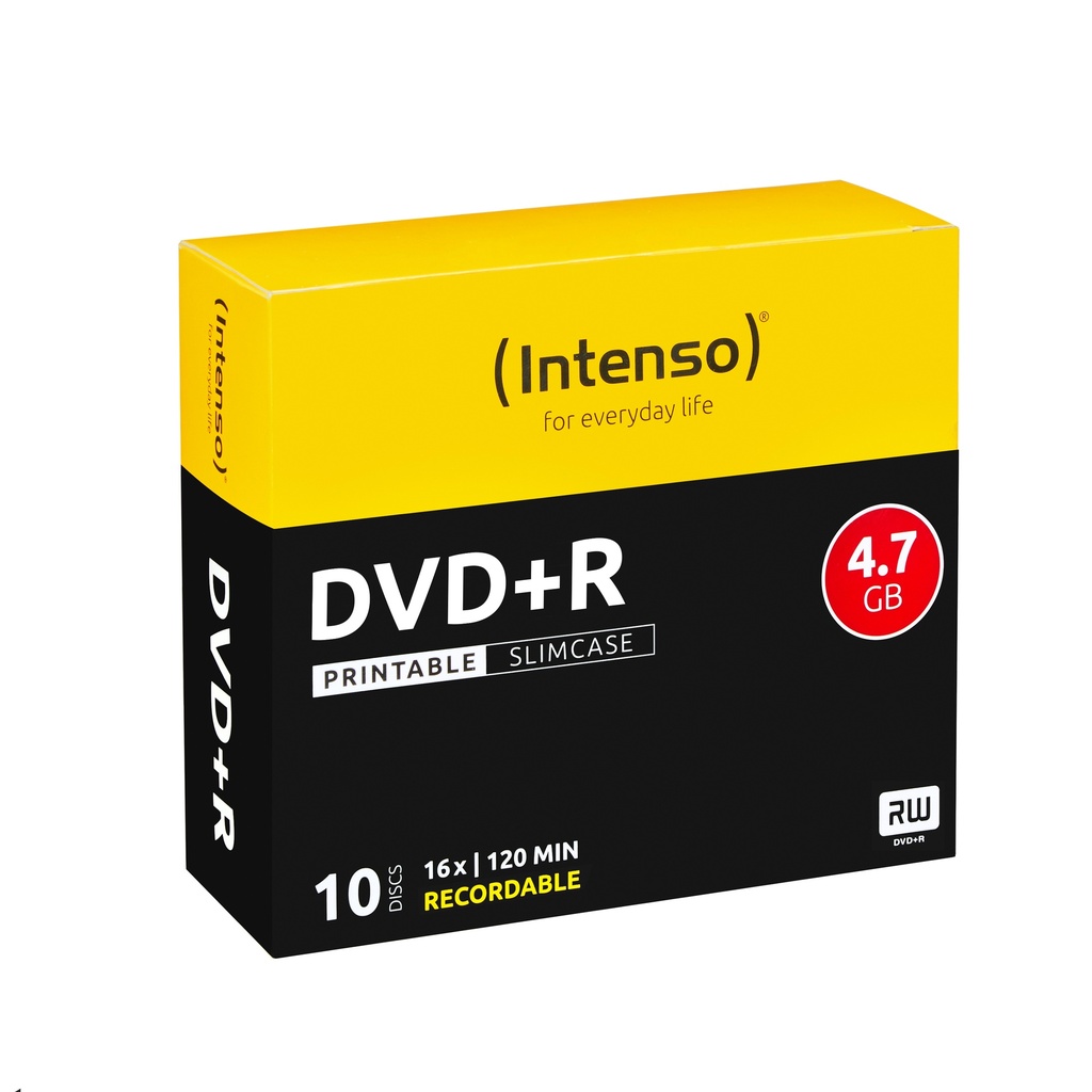 [230180440012] Intenso DVD+R 4.7GB, Printable, 16x 4,7 GB 10 stuk(s)