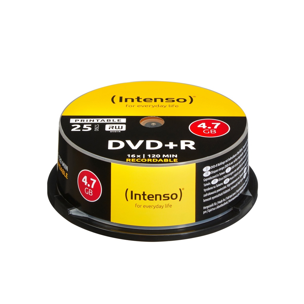 [230180440013] Intenso DVD+R 4.7GB, Printable, 16x 4,7 GB 25 stuk(s)