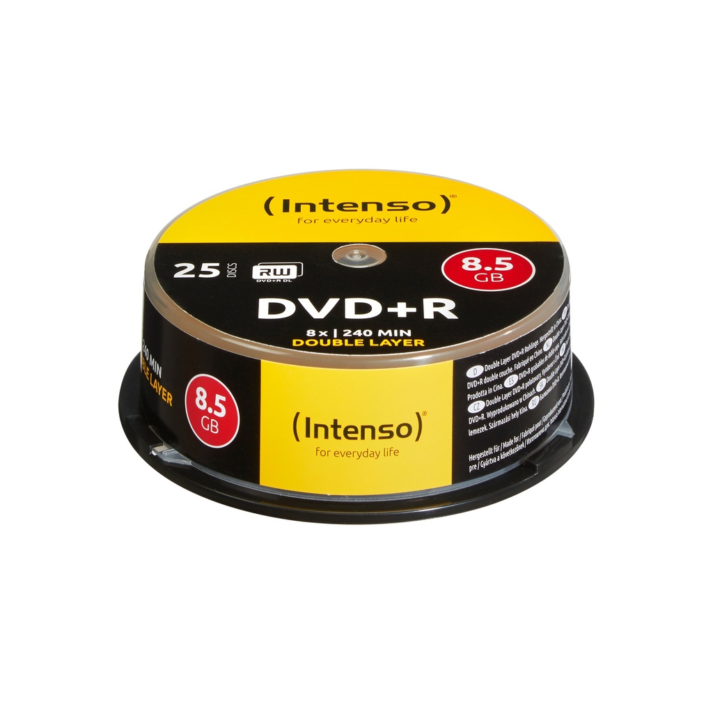 [230180440019] Intenso DVD+R 8.5GB 8x Double Layer 25er Cakebox 8,5 GB DVD+R DL 25 stuk(s)