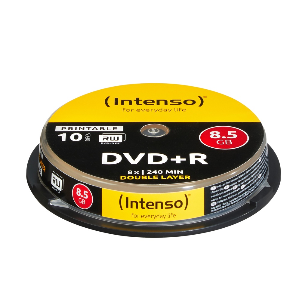 [230180440020] Intenso 1x10 DVD+R 8.5GB 8x Double Layer printable 8,5 GB DVD+R DL 10 stuk(s)