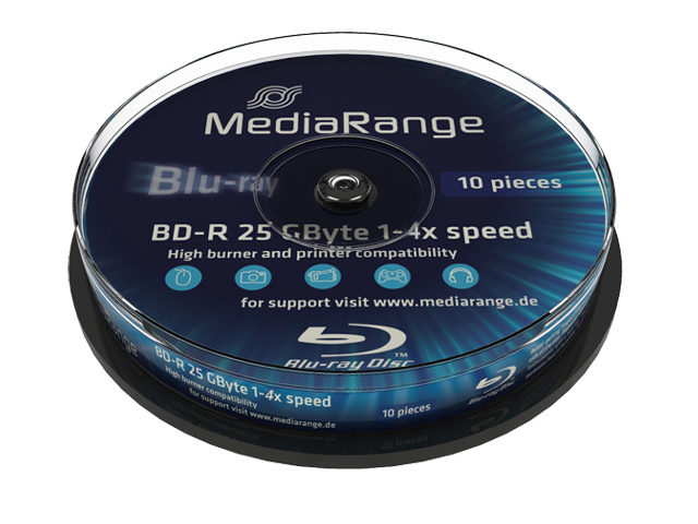 MediaRange MR499 Lees/schrijf blu-ray disc BD-R 25 GB 10 stuk(s)