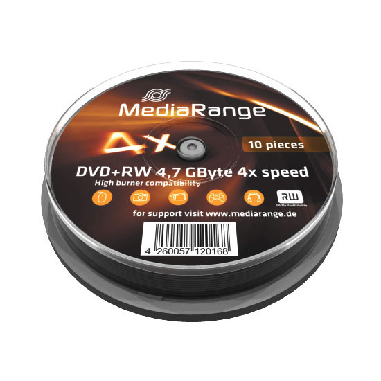 MediaRange MR451 lege dvd 4,7 GB DVD+RW 10 stuk(s)