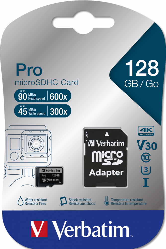 [240076440064] Verbatim Pro 128 GB MicroSDXC UHS-I Klasse 10