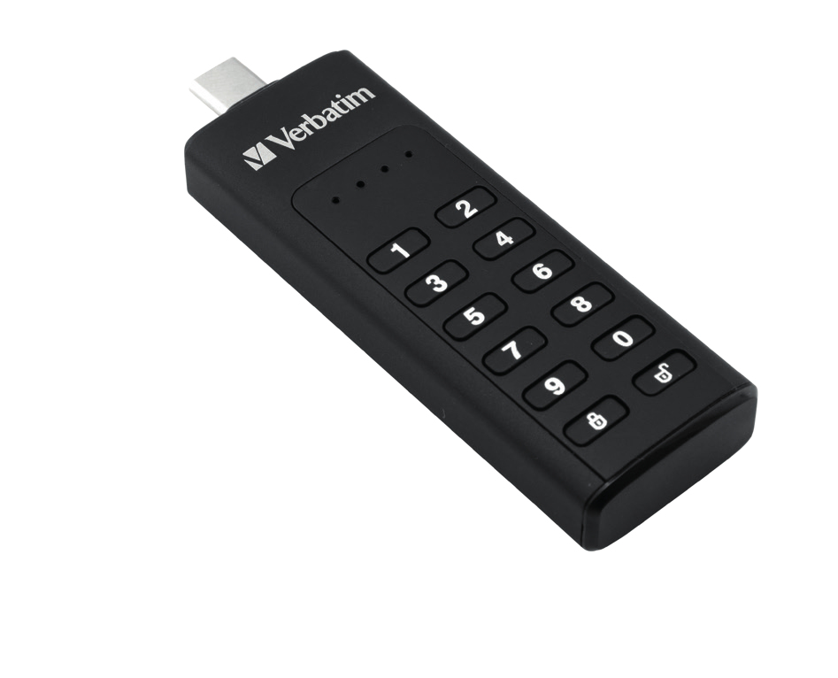 [240076440115] Verbatim Keypad Secure - USB-Stick 3.0 Type-C gegevensopslag met wachtwoordbeveiliging - 128 GB - Zwart