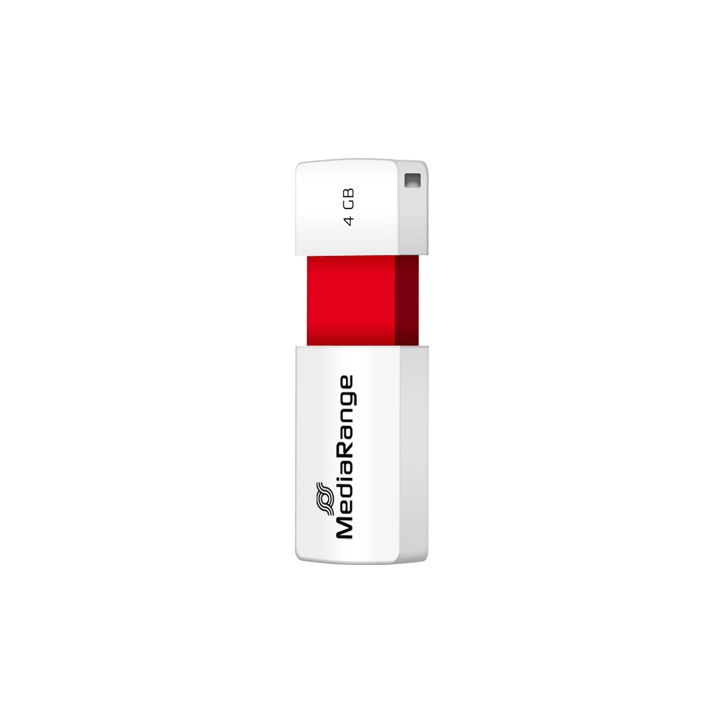 [240604440024] MediaRange MR970 USB flash drive 4 GB USB Type-A 2.0 Rood, Wit
