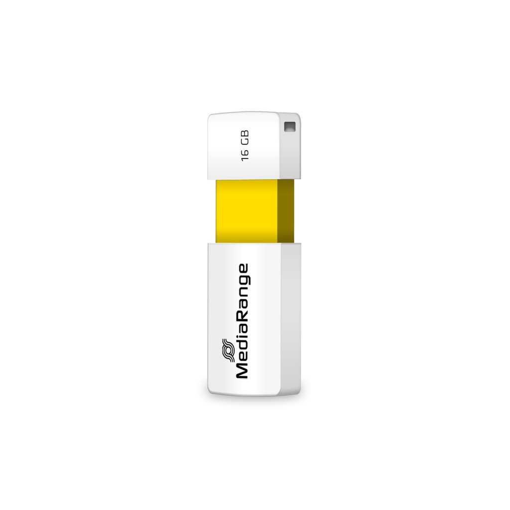 [240604440026] MediaRange MR972 USB flash drive 16 GB USB Type-A 2.0 Wit, Geel