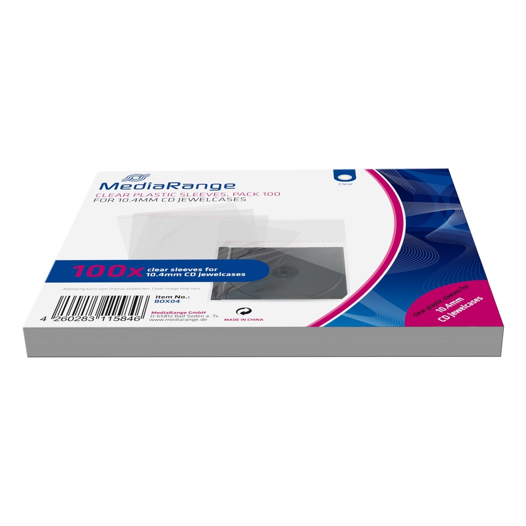 MediaRange BOX04 CD-doosje Opbergmap/sleeve 1 schijven Transparant