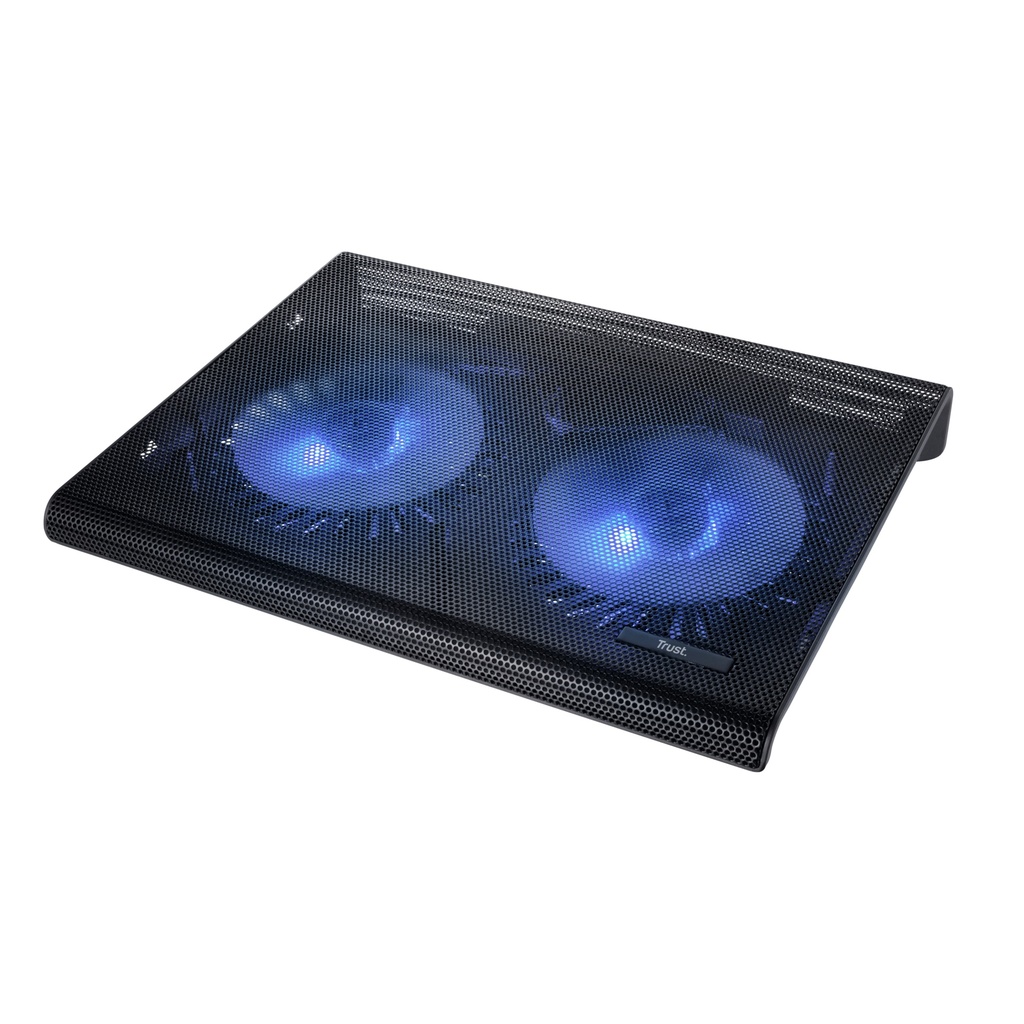 [410545440253] Trust Azul | Laptop Cooling Stand | 2 Ventilatoren | USB-voeding | Blauw Verlicht | max 17.3 inch