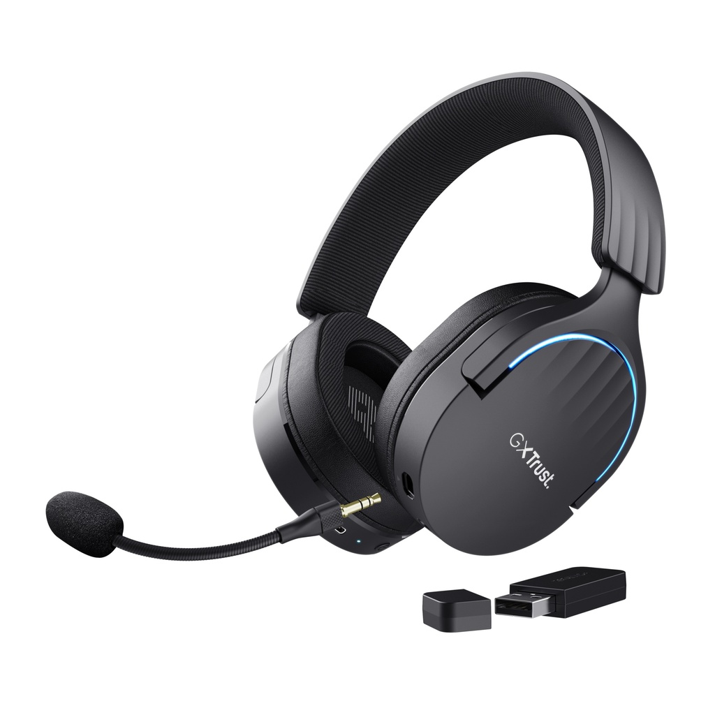[410545440752] Trust GXT 491 Fayzo Headset Bedraad en draadloos Hoofdband Gamen USB Type-C Bluetooth Zwart