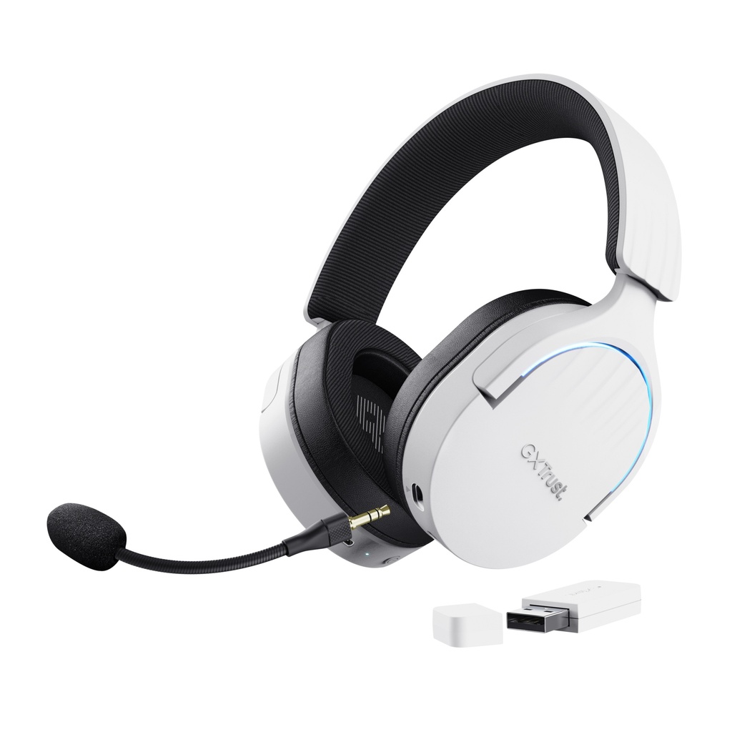 [410545440754] Trust GXT 491W FAYZO Headset Bedraad en draadloos Hoofdband Gamen USB Type-C Bluetooth Zwart, Wit