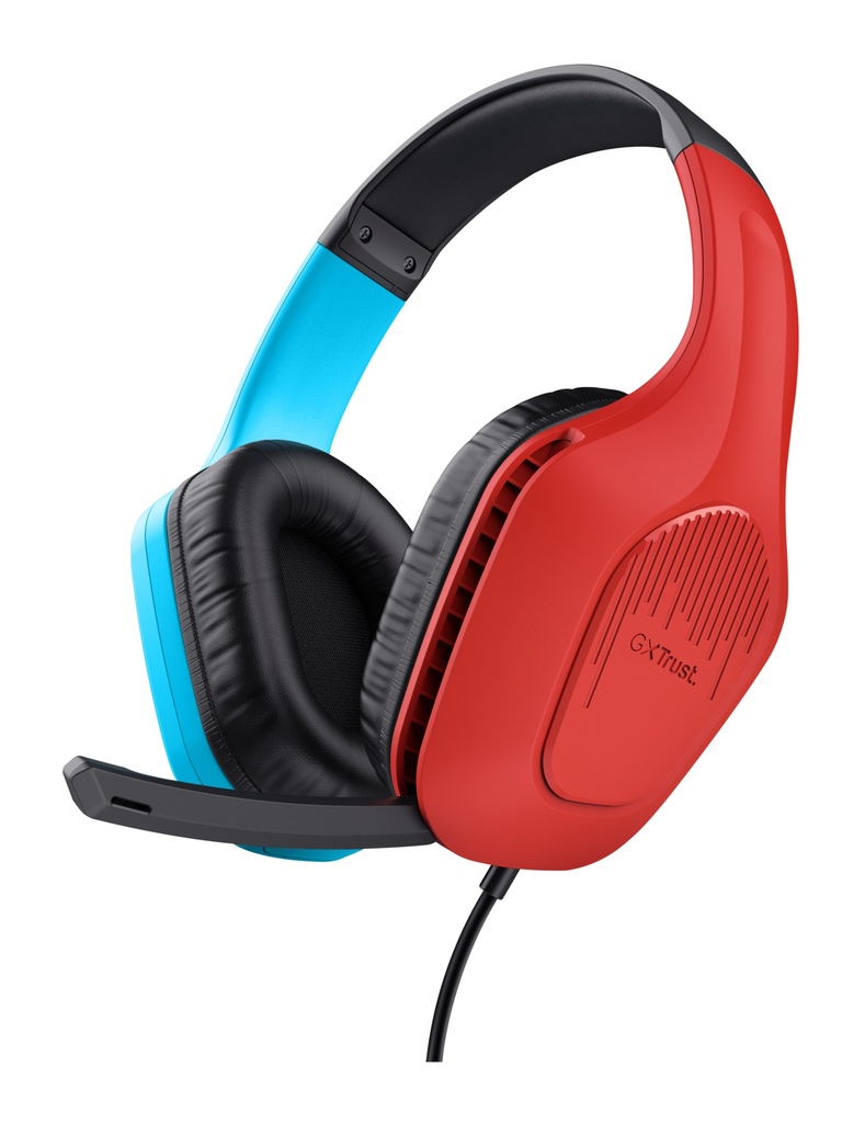 [410545440791] Trust GXT 416S Zirox Headset Bedraad Hoofdband Gamen Zwart, Cyaan, Rood