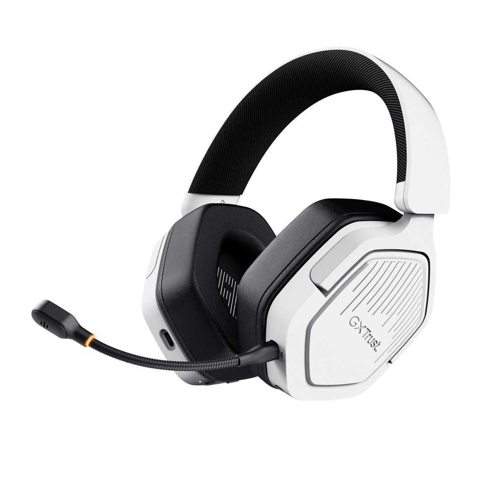 Trust GXT 493W Carus Headset Bedraad en draadloos Hoofdband, Helm Gamen USB Type-C / USB Type-A Bluetooth Wit