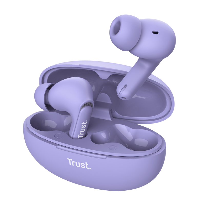 [410545440826] Trust Yavi Headset True Wireless Stereo (TWS) In-ear Oproepen/muziek USB Type-C Bluetooth Paars