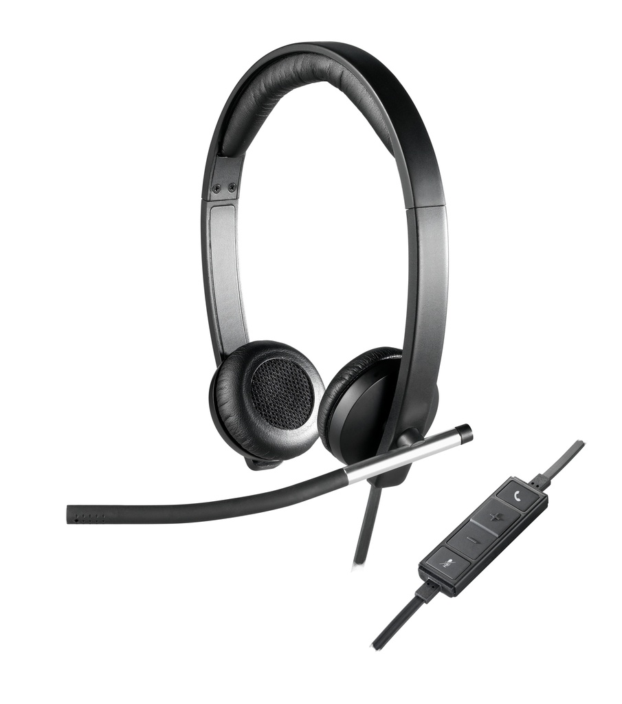 [410596440034] Logitech 981-000519 hoofdtelefoon/headset Bedraad Hoofdband Kantoor/callcenter USB Type-A Zwart, Zilver