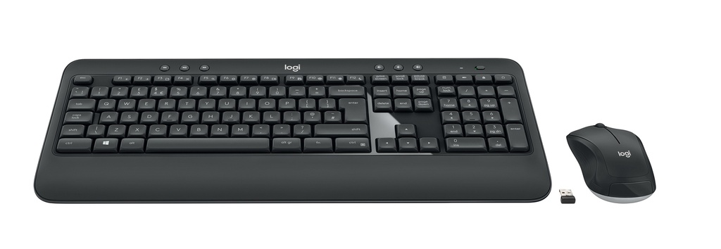 Logitech 920-008676 toetsenbord Inclusief muis Universeel USB AZERTY Frans Zwart, Wit
