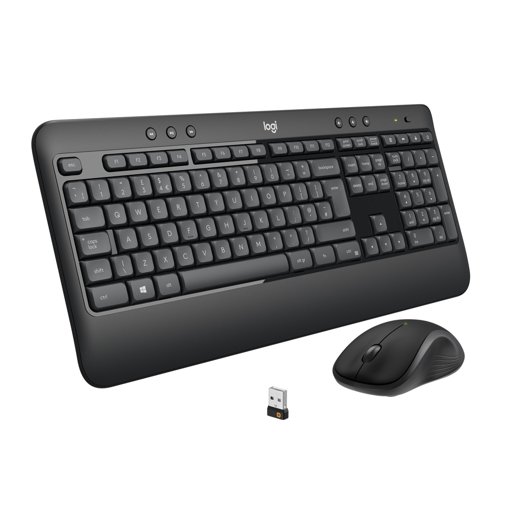 [410596440064] Logitech 920-008685 toetsenbord Inclusief muis Universeel USB QWERTY US International Zwart, Wit