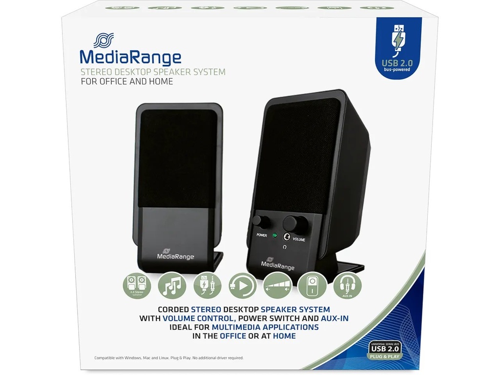 [410604440011] MEDIARANGE MEDIARANGE COMPACT DESKTOP SPEAKER