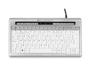 BakkerElkhuizen S-board 840 toetsenbord Kantoor USB AZERTY Belgisch Licht Grijs, Wit