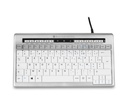 BakkerElkhuizen S-board 840 toetsenbord Kantoor USB AZERTY Frans Licht Grijs, Wit