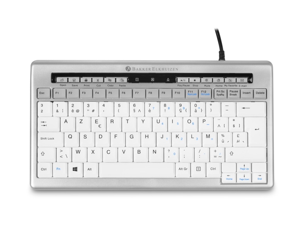 [410664440080] BakkerElkhuizen S-board 840 toetsenbord Kantoor USB QWERTY Brits Engels Licht Grijs, Wit