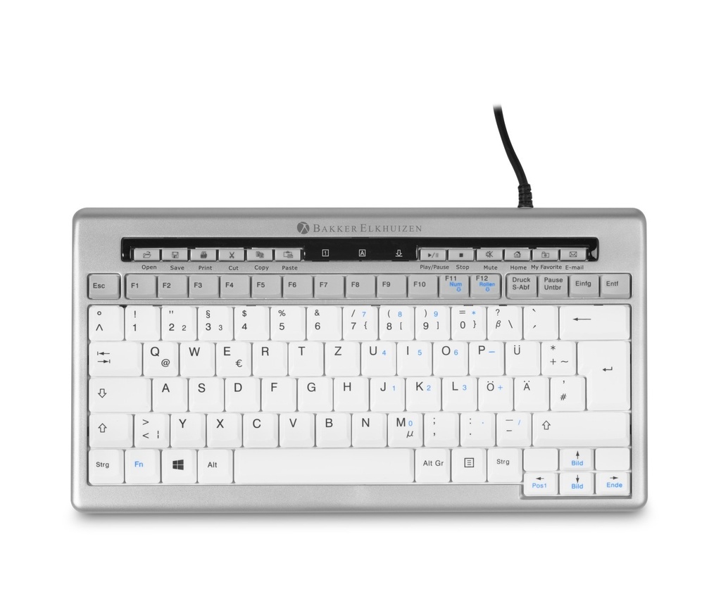 BakkerElkhuizen S-board 840 toetsenbord Kantoor USB QWERTY Spaans Licht Grijs, Wit