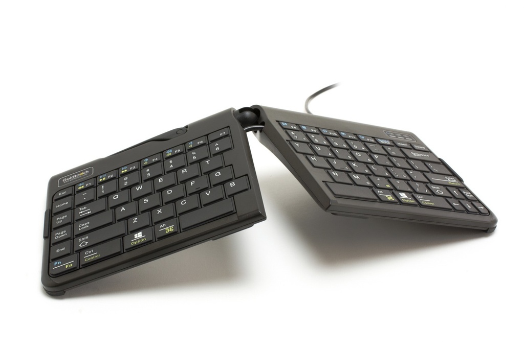 [410664440092] BakkerElkhuizen Goldtouch Travel Go2 Wired toetsenbord Kantoor USB QWERTY Brits Engels Zwart