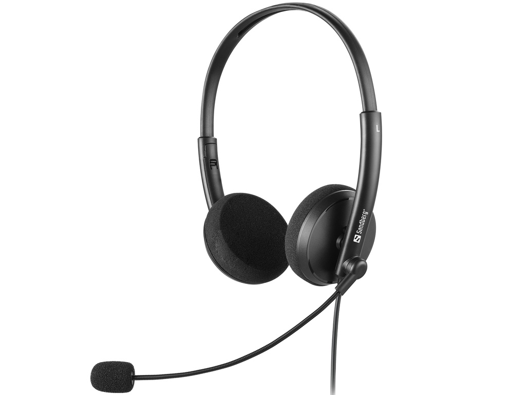 Sandberg 325-41 hoofdtelefoon/headset Bedraad Hoofdband Kantoor/callcenter Zwart