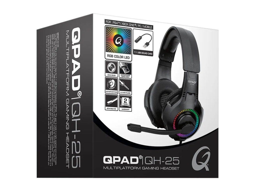 QPAD QPAD QH25 7.1USBPRO GAMING HEADSET 3.5mm