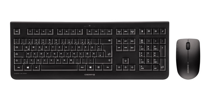 [410867440063] CHERRY DW 3000 toetsenbord Inclusief muis Universeel RF Draadloos AZERTY Frans Zwart