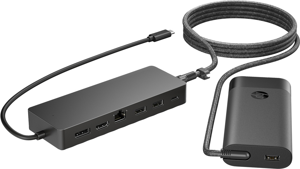 HP Universal USB-C-hub- en laptopladercombinatie