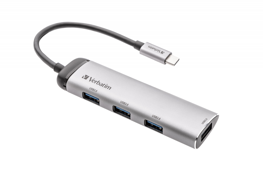 [415076440001] Verbatim USB-C-multipoort-hub USB 3.2 Gen 1 met vier poorten
