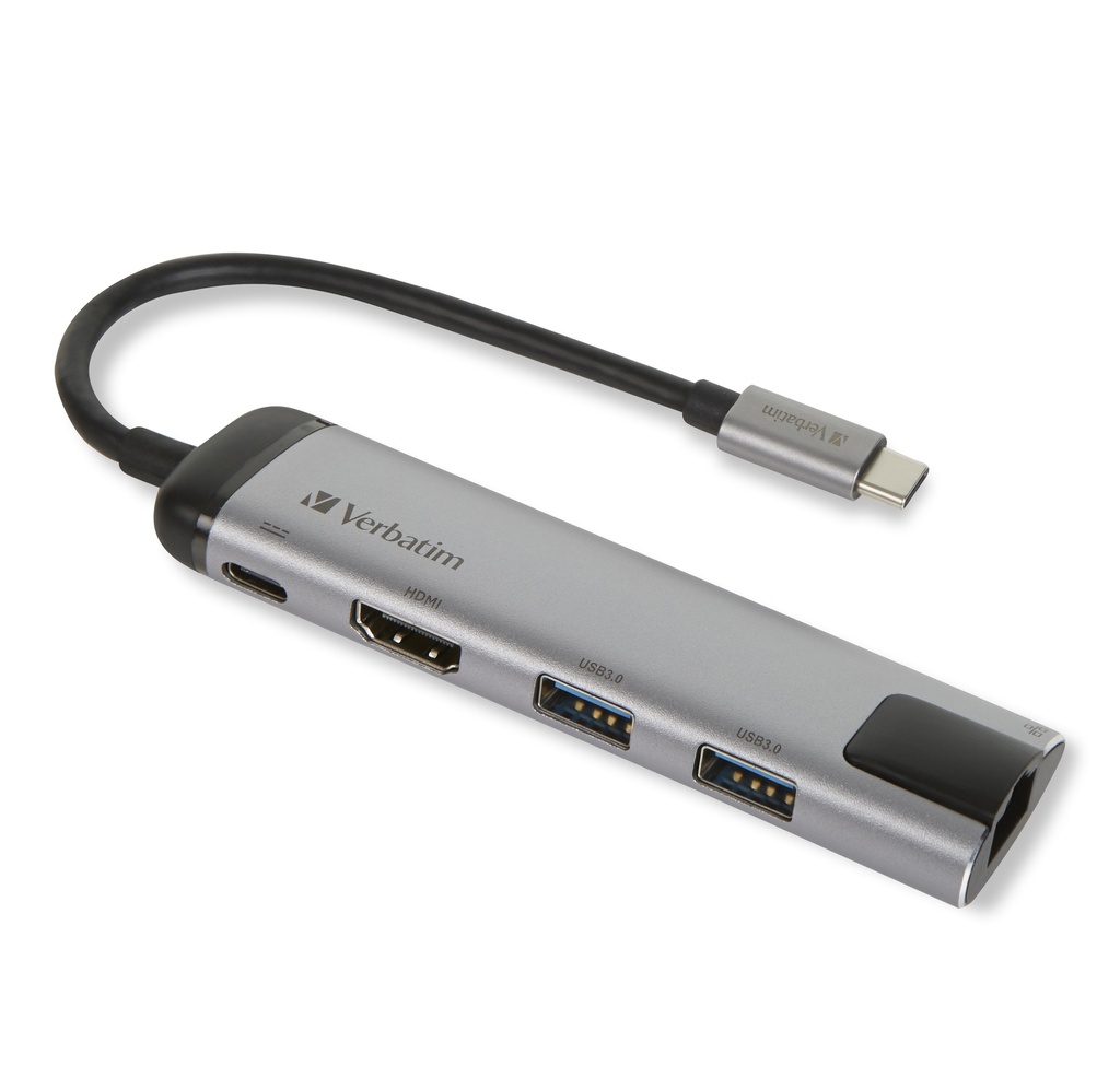 [415076440002] Verbatim USB-C-multipoort-hub USB 3.0 | HDMI | Gigabit-ethernet