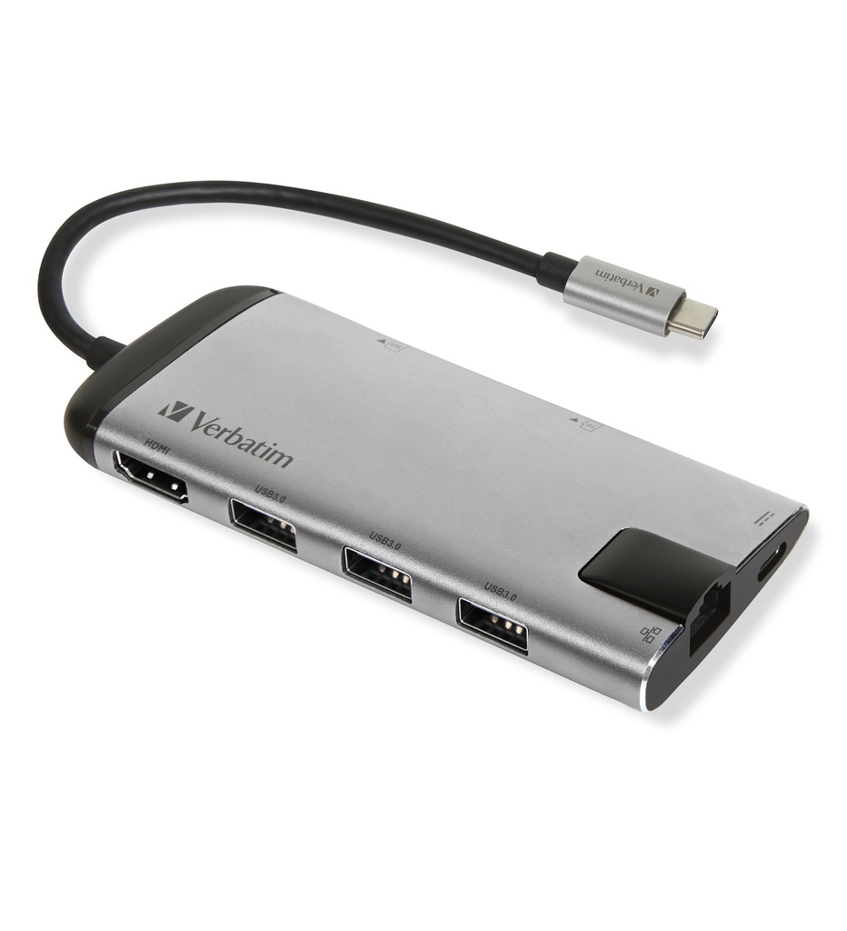 [415076440003] Verbatim USB-C-multipoort-hub USB 3.0 | HDMI | Gigabit-ethernet | SD/microSD