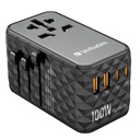 Verbatim UTA-06 100W GaN III universele reisadapter Met 2 x USB-C PD & QC 4+ & 2 x USB-A QC 3.0 poorten