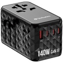 Verbatim UTA-10 140W GaN III universele reisadapter Met 2 x USB-C PD 3.1 & QC 4+, 1 x USB-C PD 3.0 & 1 x USB-A QC 3.0 poorten