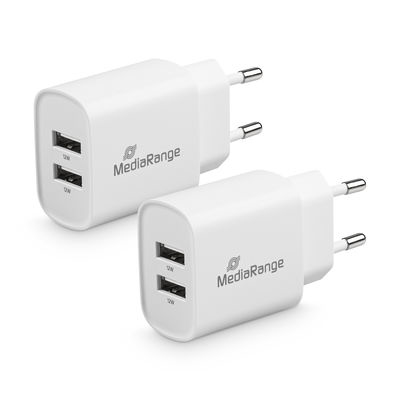 MediaRange MRMA114 oplader voor mobiele apparatuur Smartphone, Tablet Wit AC Binnen