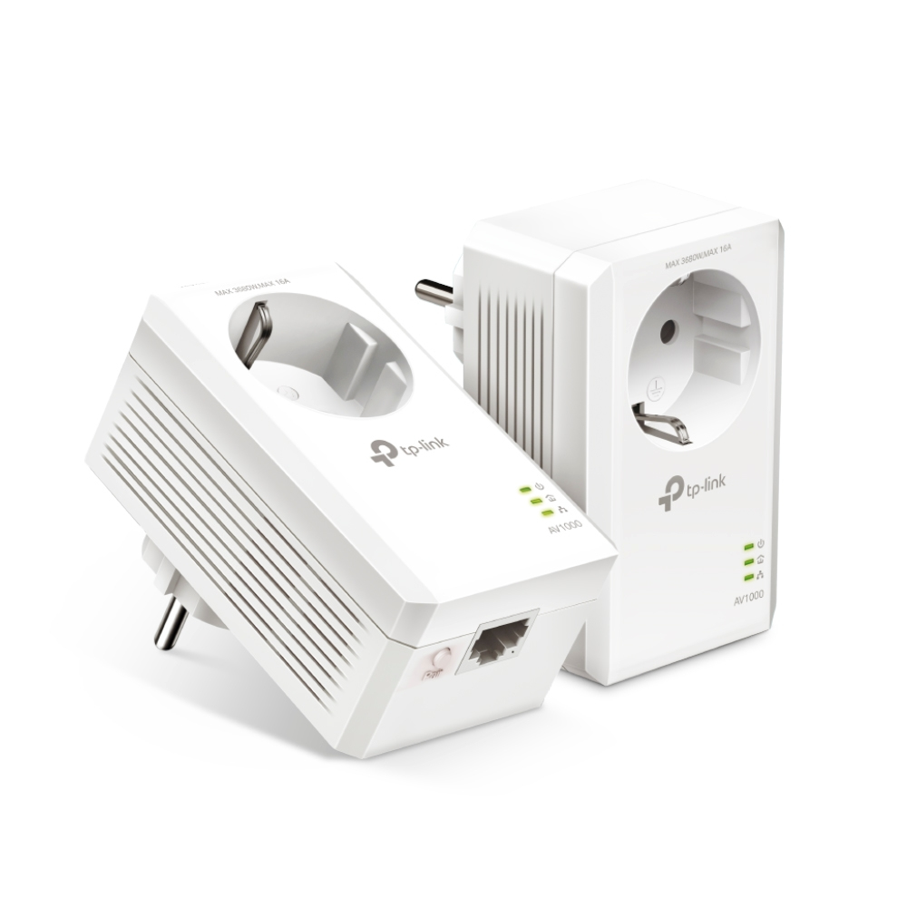 [415748440013] TP-Link AV1000 Gigabit Passthrough Powerline Starter Kit