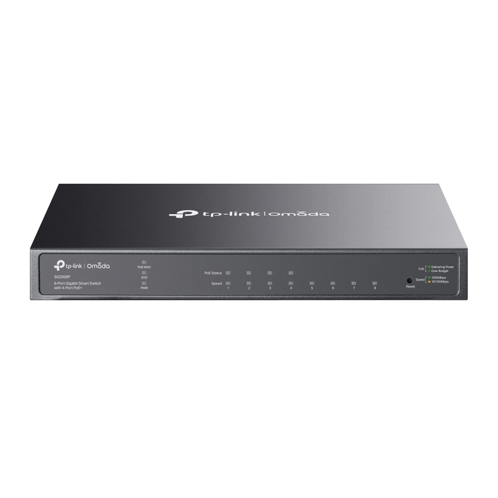 [415748440016] TP-Link Omada TL-SG2008P Managed L2/L2+ Gigabit Ethernet (10/100/1000) Power over Ethernet (PoE) Zwart