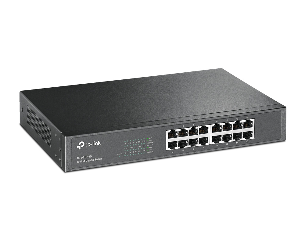 [415748440024] TP-Link TL-SG1016D Unmanaged Gigabit Ethernet (10/100/1000) Zwart
